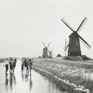 Ice skating in Holland.