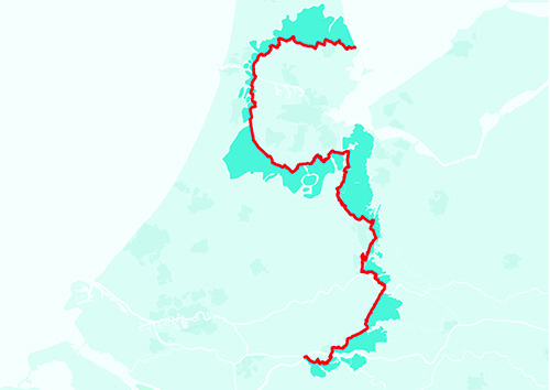 map of the new dutch water line areas to be inundated to protect holland