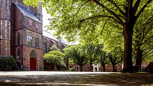 little square at pieterskerk once home of the american pilgrim fathers predecessors