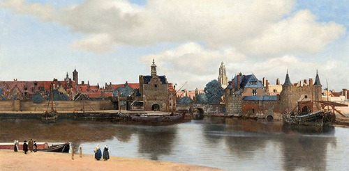 painting View of Delft, Johannes Vermeer 1660 - 1661, collection Mauritshuis
